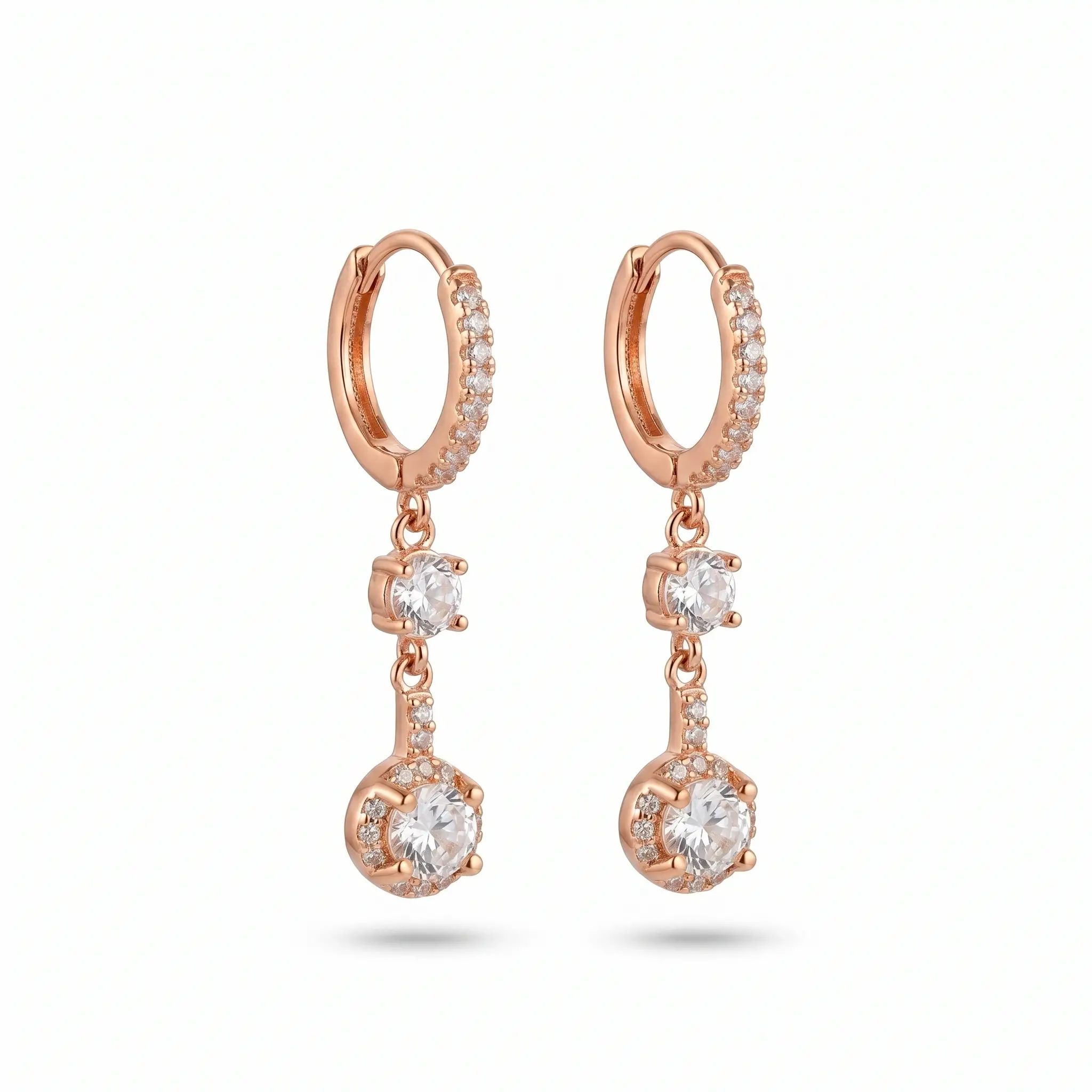 2 עגיל סוליטר נופל