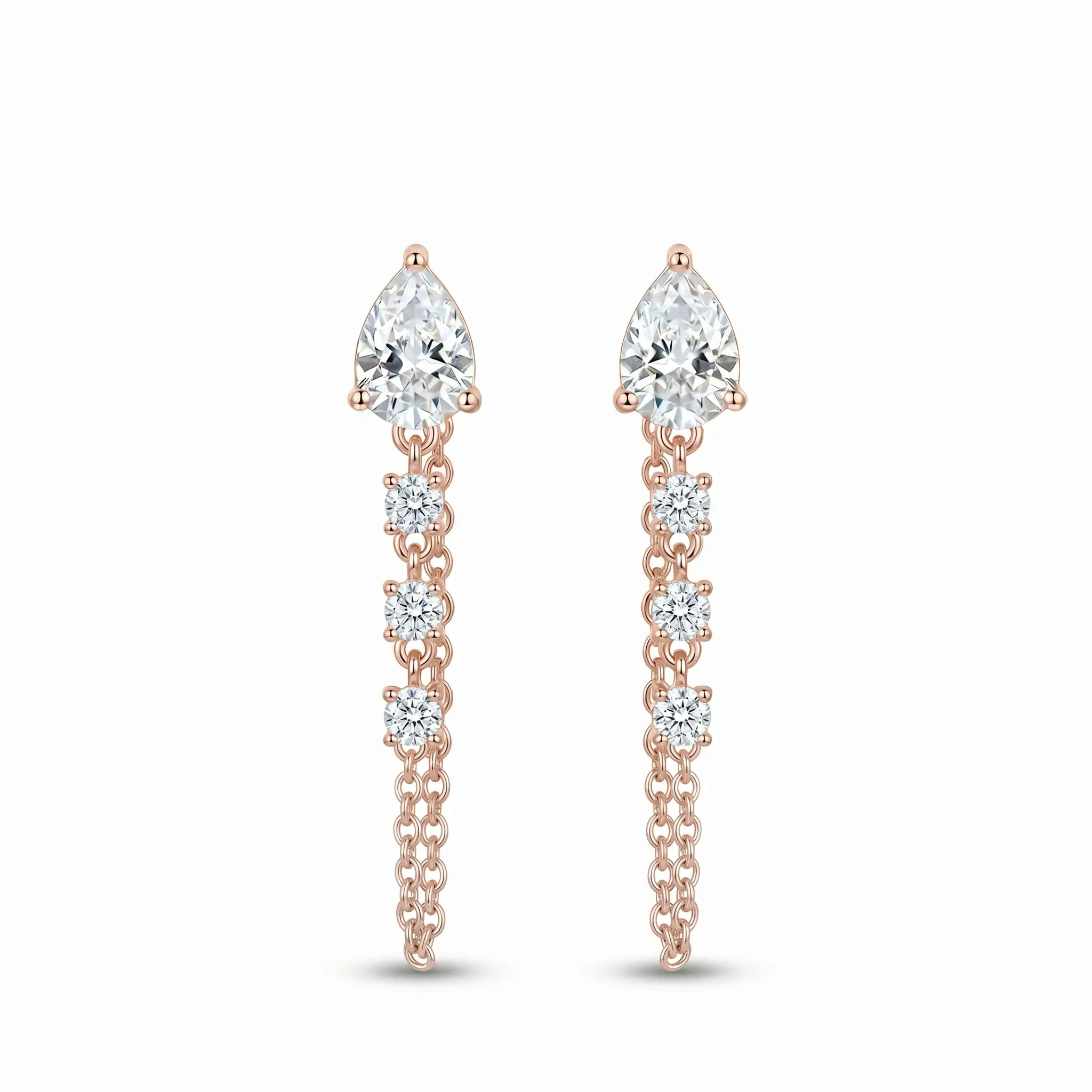 עגיל כסף שרשרת